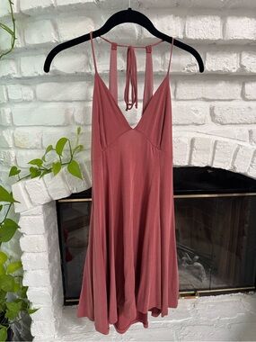 Dusty Rose Backless Spaghetti Strap Dress